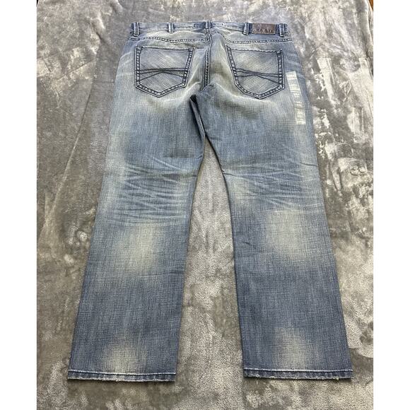 Express Jeans Mens 38x30 Blue Kingston Classic Fit Straight Leg Med Wash Denim - Picture 6 of 13